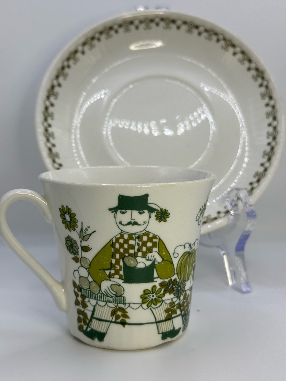 Vintage Figgjo Norway Market Turi Design Tea Cup and Saucer